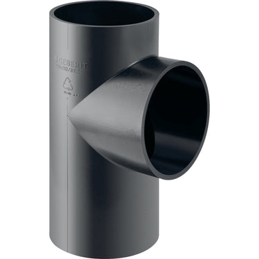 PEH grenrør 88,5° Geberit 56/50 mm sort - 1