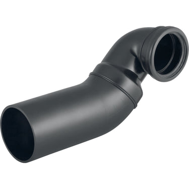 Geberit PEH afløbsbøjning 88,5° 90° 110x110mm t/væg vandret sort - 1