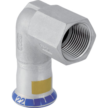 Geberit Mapress overgang rf vinkel 90° m/ indvendigt gevind (gas) d=35mm Rp=1 1/4″ - 1