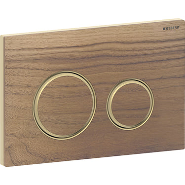 Geberit Sigma21 betjeningsplade messing/nøddetræ - 1