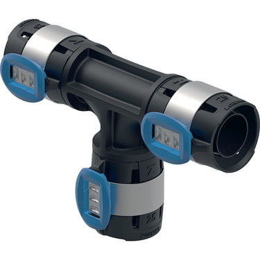Geberit FlowFit tee 16 mm sort PPSU - 1
