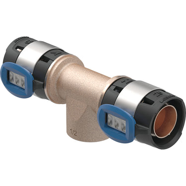 Geberit FlowFit tee 32mm x1"x32mm blyfri rødgods - 1