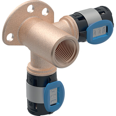 Geberit FlowFit hjørnevinkel 90° 20mmx1/2"/36mm mf blyfri rødgods - 1