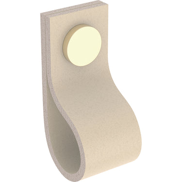 Ifö møbelgreb S2 lysebrun læder messing 65 x 25 x 25 mm - 1