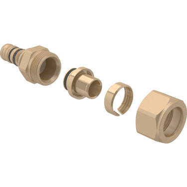 Geberit Mepla overgang med union på PEX-rør d=20 mm d1=20 mm G=3/4" - 1