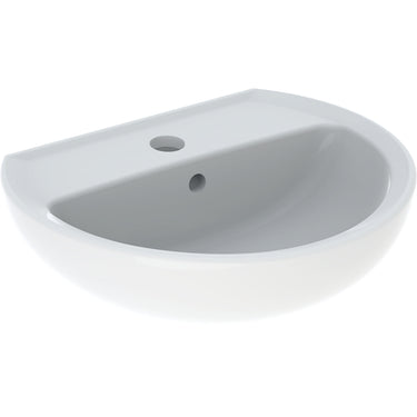 Geberit Bastia håndvask 50 cm rund forkant hvid - 1
