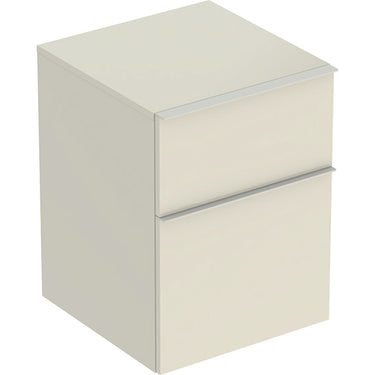 Geberit Icon sideskab 450 x 476 x 600 mm 2 skuffer sandgrå højkomprimeret trelags-spånplade lakeret blankpoleret - 1