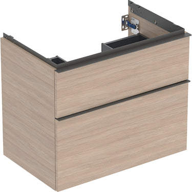 Geberit Icon vaskeskab 740 x 476 x 615 mm 2 skuffer eg natur højkomprimeret trelags-spånplade melamin træstruktur - 1