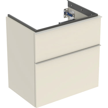 Geberit Icon vaskeskab 592 x 416 x 615 mm 2 skuffer sandgrå højkomprimeret trelags-spånplade lakeret blankpoleret - 1