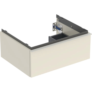 Geberit Icon vaskeskab 592 x 476 x 247 mm 1 skuffe sandgrå højkomprimeret trelags-spånplade lakeret blankpoleret - 1