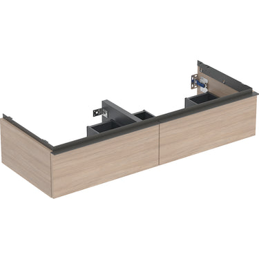 Geberit Icon vaskeskab 1184 x 476 x 247 mm 2 skuffer eg natur højkomprimeret trelags-spånplade melamin træstruktur - 1