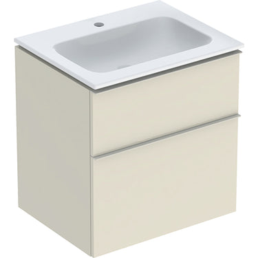 Geberit Icon møbelpakke 600 x 480 x 630 mm 2 skuffer sandgrå porcelæn lakeret blankpoleret - 1