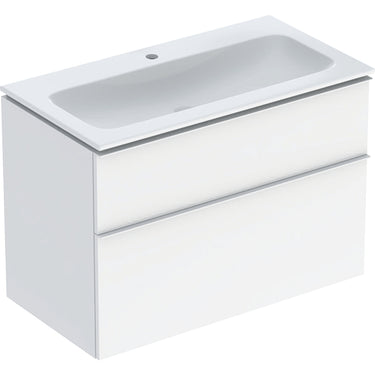 Geberit Icon møbelpakke 900 x 480 x 630 mm 2 skuffer hvid porcelæn lakeret blankpoleret - 1