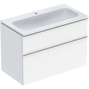 Geberit Icon møbelpakke 900 x 480 x 630 mm 2 skuffer hvid porcelæn lakeret blankpoleret - 1
