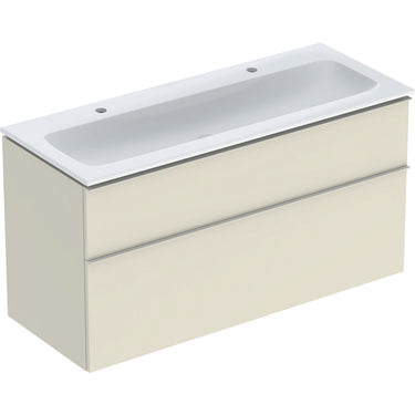 Geberit Icon møbelpakke 1200 x 480 x 630 mm 2 skuffer sandgrå porcelæn lakeret blankpoleret - 1