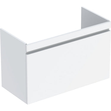 Geberit Renova Plan vaskeskab 928 x 606 x 446 mm 1 skuffe blankpoleret hvid højkomprimeret trelags-spånplade lakeret - 1