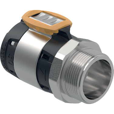 Geberit FlowFit overgang 50mmx1 1/2" np CrNiMo-stål sort - 1