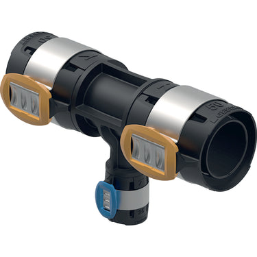 Geberit FlowFit tee 63 x 25 x 63 mm sort PPSU - 1