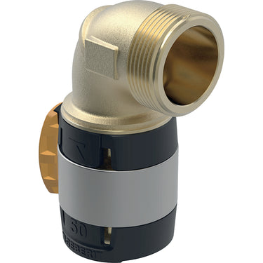 Geberit FlowFit bøjning 90° 50mmx1 1/2" blyfri rødgods - 1