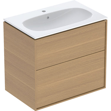 Ifö Sense Art sæt håndvask med underskab smal to skuffer 75 cm eg - 1