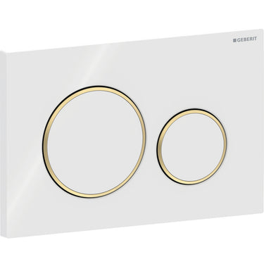 Geberit Sigma20 betjeningsplade hvid/guld - 1