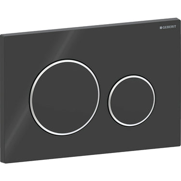 Geberit Sigma20 betjeningsplade sort/blank forkr - 1