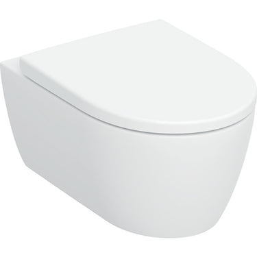 Geberit iCon sæt væghængt toilet TurboFlush inkl. toiletsæde T:53cm SC/QR hvid - 1