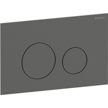 Geberit Sigma40 betjeningsplade m/2 skyl round easy-to-clean sort krom - 1