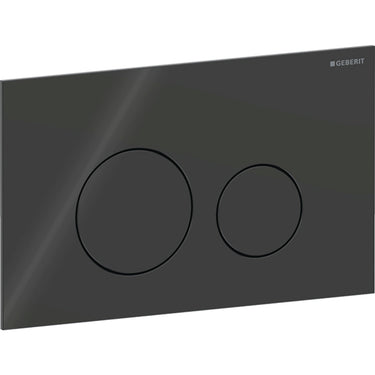 Geberit Sigma40 betjeningsplade m/2 skyl round sort - 1