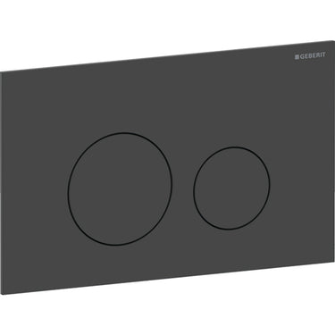 Geberit Sigma40 betjeningsplade m/2 skyl round easy-to-clean sort mat - 1