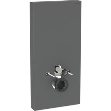 Geberit Monolith Plus cisternemodul t/vægh. toilet 101cm frontpaneler af glas: sort/børstet aluminium - 1