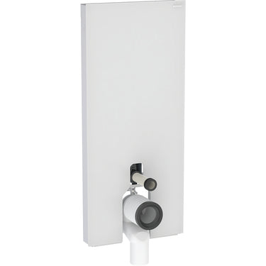 Geberit Monolith Plus cisternemodul t/gulvst. toilet 114cm frontpaneler af glas: hvid/børstet aluminium - 1