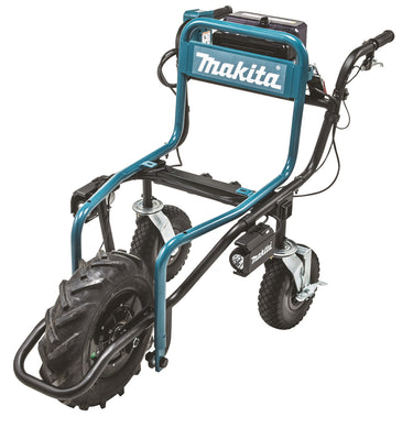 Makita 18V Trillebør DCU180Z solo m/2 stk. drejbar baghjul 2 stk. bag benstøtter men uden ramme kar lader og batteri kulfri - 1