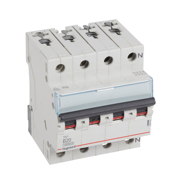 TX³ MCB automatsikring B20 3pol+nul 4M 10000/10KA - 1