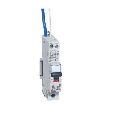 DX³ RCBO kombiafbryder B6 1pol blå-N 30mA type-A 1M 6000/10KA - 1