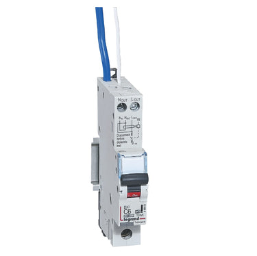 DX³ RCBO kombiafbryder C6 1pol blå-N 10mA type-A 1M 6000/10KA - 1