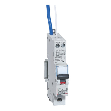 DX³ RCBO kombiafbryder C20 1pol blå-N 30mA type-A 1M 6000/10KA - 1