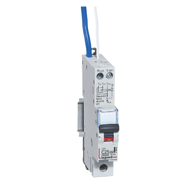 DX³ RCBO kombiafbryder C25 1pol blå-N 30mA type-A 1M 6000/10KA - 1