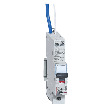 DX³ RCBO kombiafbryder C32 1pol blå-N 30mA type-A 1M 6000/10KA - 1