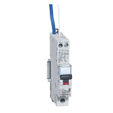 DX³ RCBO kombiafbryder C25 1pol blå-N 100mA type-A 1M 6000/10KA - 1