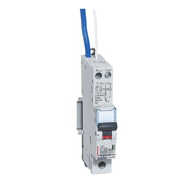 DX³ RCBO kombiafbryder C32 1pol blå-N 100mA type-A 1M 6000/10KA - 1