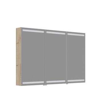 Dansani Spejlskabssæt 3 låger 80x120CM natur eg - 1