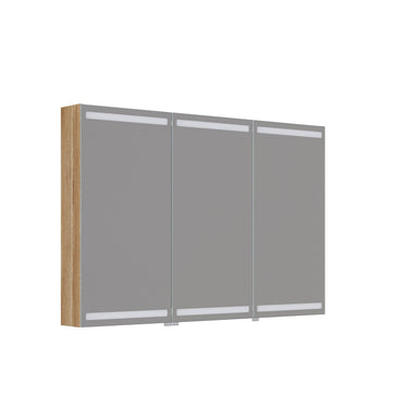 Dansani Spejlskabssæt 3 låger 80x120CM varm eg - 1