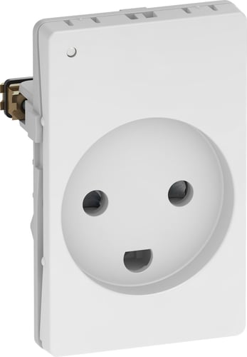 LK FUGA stikkontakt 2-polet + DK jord med LED 1,5 modul hvid - 1