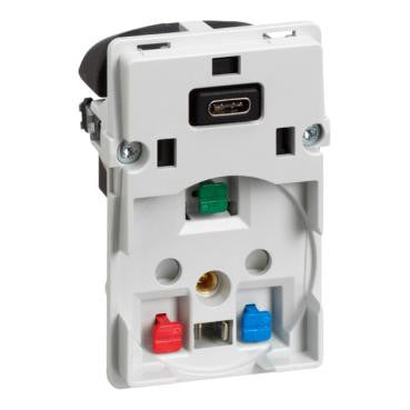 FUGA 230V stikkontakt uden afdækning med 5V USB C UA - 1