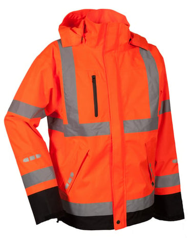 Lyngsøe Hiviz håndværker regnjakke FOX9057 orange str 5XL - 1