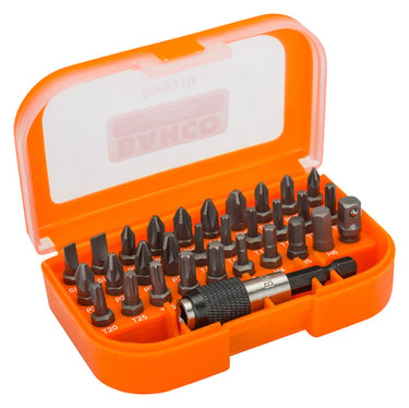 Bahco 1/4" bitssæt til ligekærv/Phillips/Pozidriv/TORX/sekskant skruer - 31 dele - 1