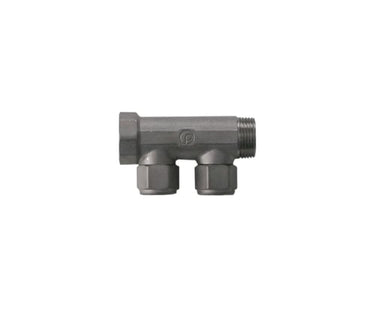 Pettinaroli fordelerrør messing TEA 2 x 15 mm afgrening - 1