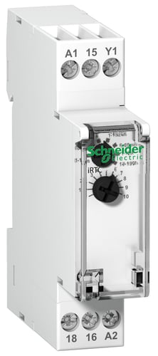 Tidsrelæ iRTC forsinket indkobling 2P 24-240VAC/24VDC 0,1s til 100t impuls >100ms Bredde 18mm - 1