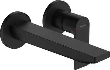 hansgrohe Rebris E 1-grebs håndvaskarmatur t/2-huls indbyg. i væg 20 cm tud mat sort - 1